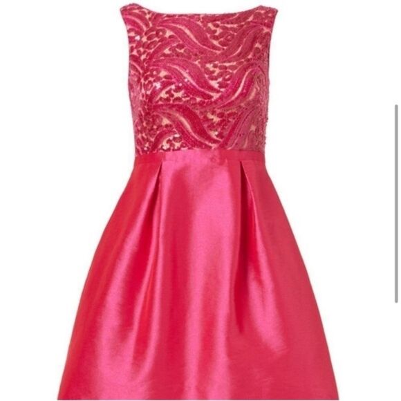 NWOT Monique Lhuillier Sequin Barbiecore Ring Around Dress Pink Pockets Sz 2 - Picture 5 of 9